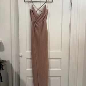 ASOS Shimmering Rose Gold Backless Dress
